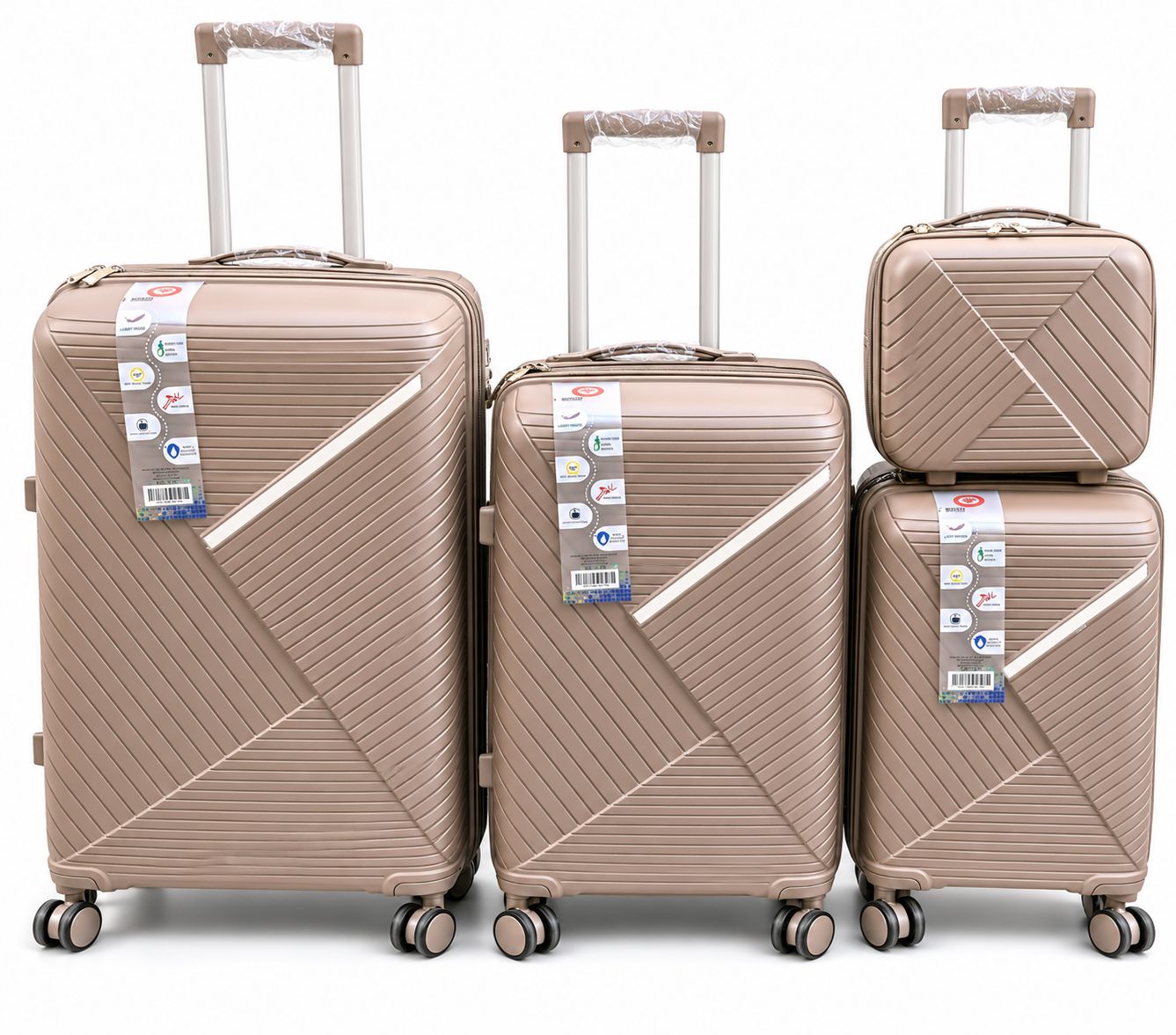 SET 4 VALIGIE | vari colori con bagaglio a mano con ruote removibili