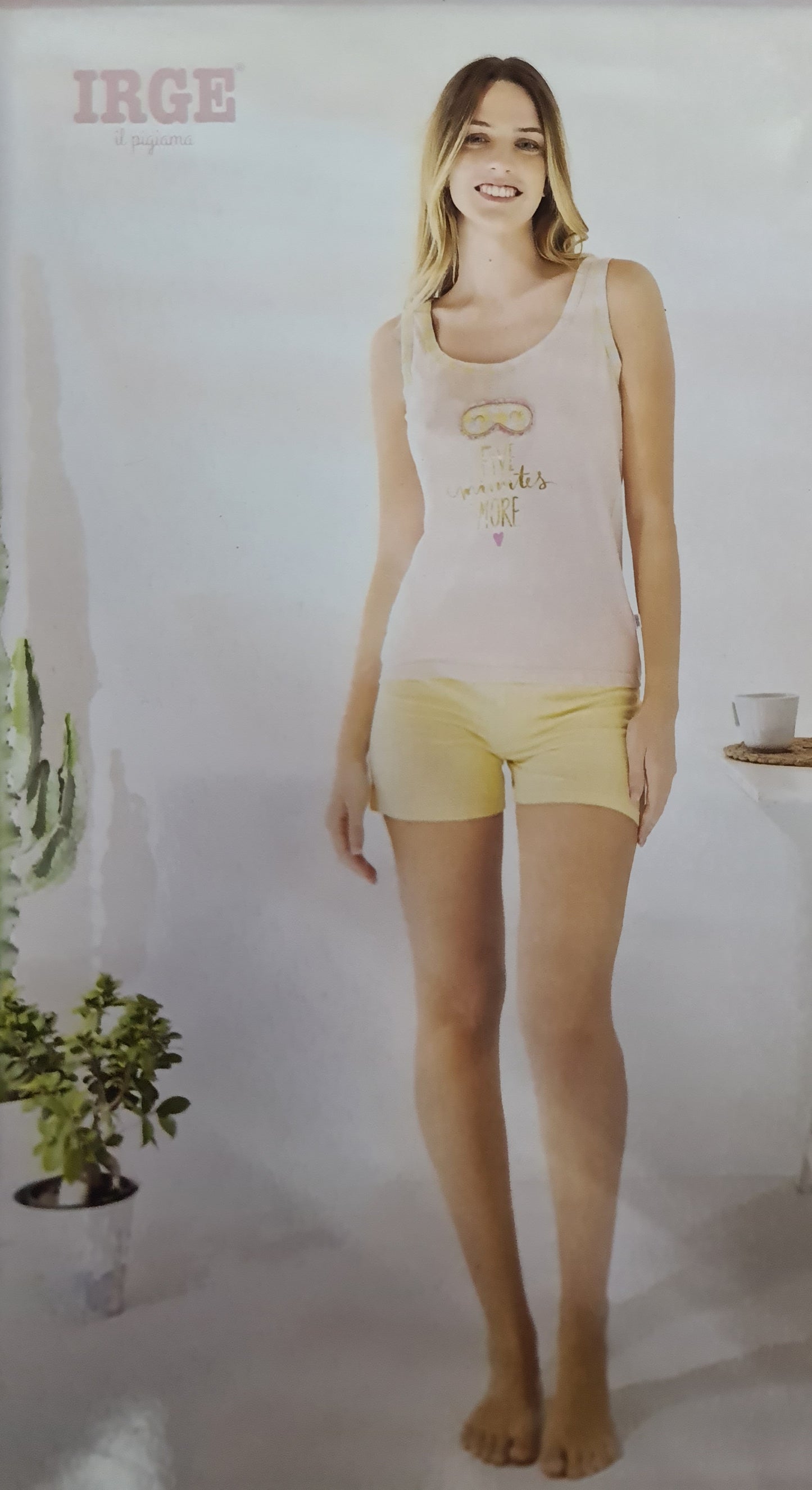 PIGIAMA IRGE DONNA art mic2019 | canotta spalla larga + pantaloncino in 2 colori