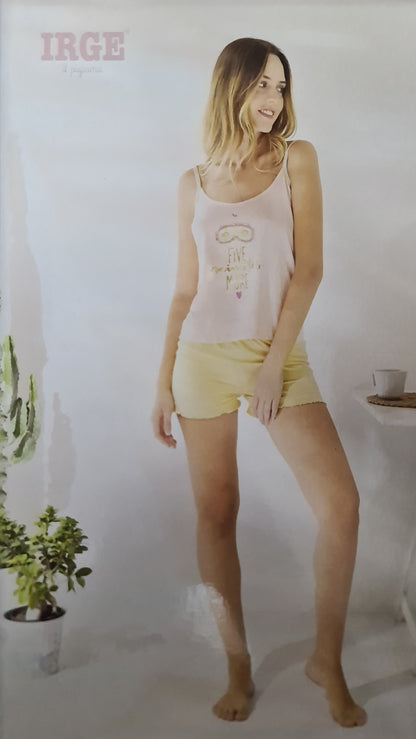 PIGIAMA IRGE DONNA art mic2021 | canotta spalla larga + pantaloncino in 2 colori