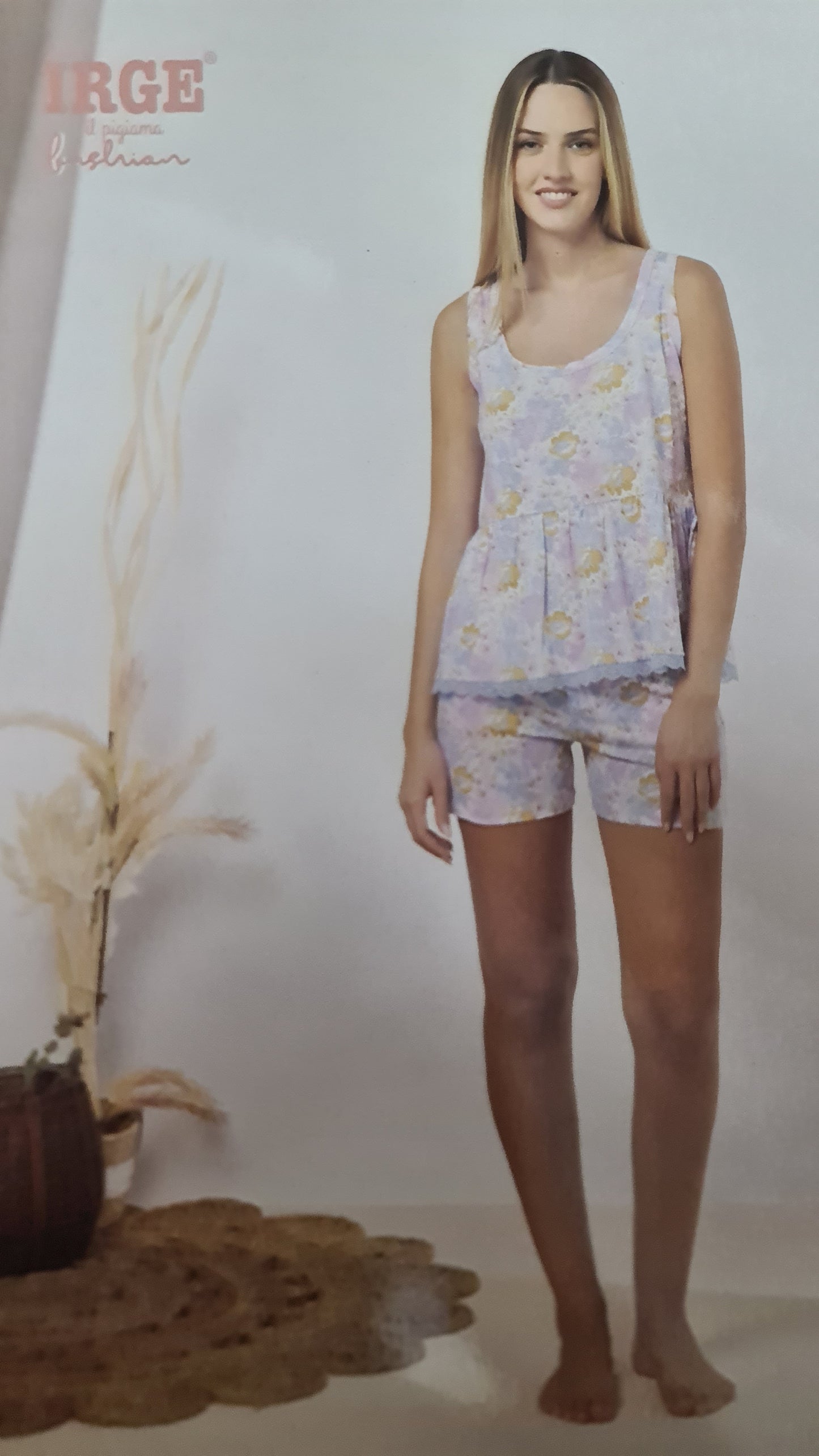 PIGIAMA IRGE DONNA art mic2320 | canotta spalla larga + pantaloncino in 2 colori