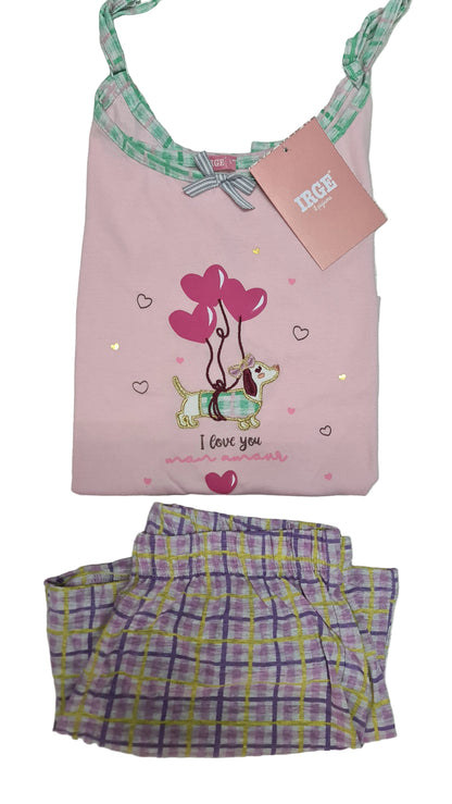 PIGIAMA IRGE DONNA art mic2347 | canotta spalla stretta + pantaloncino in 2 colori