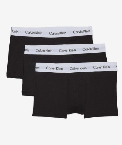 3 BOXER UOMO CALVIN KLEIN|total black con elastico bianco